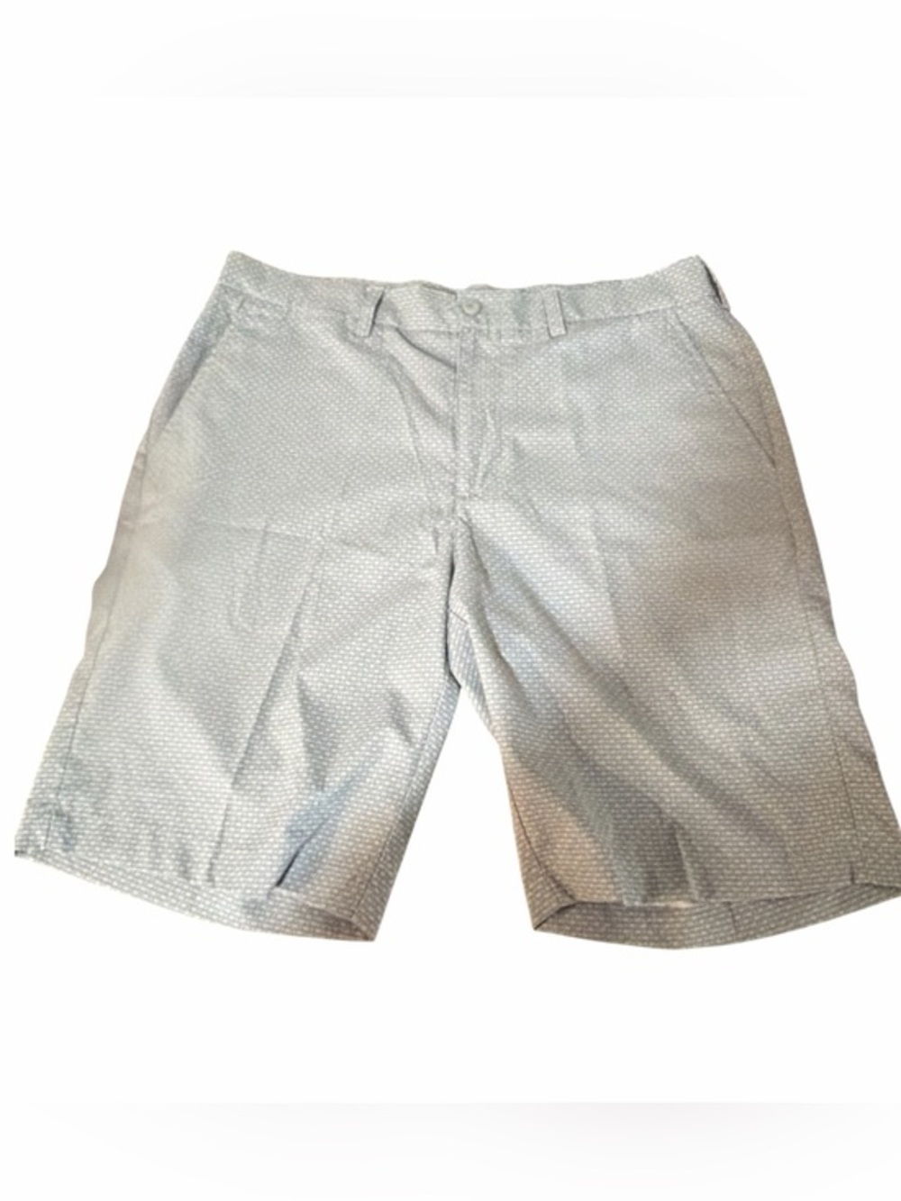 PGA Tour Size 34 Light Blue Gray Golf Shorts Micro Print Performance Men's